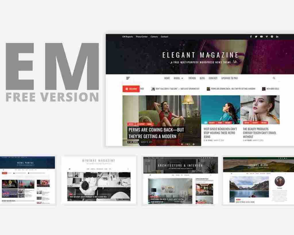 Elegant Magazine – Clean, Elegant and Minimalist Free Multipurpose WordPress Blog/Magazine Theme