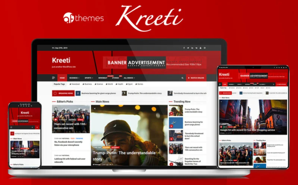 Initiate News Website with Kreeti WordPress Theme