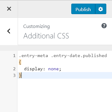 remove post date from WordPress using additional css