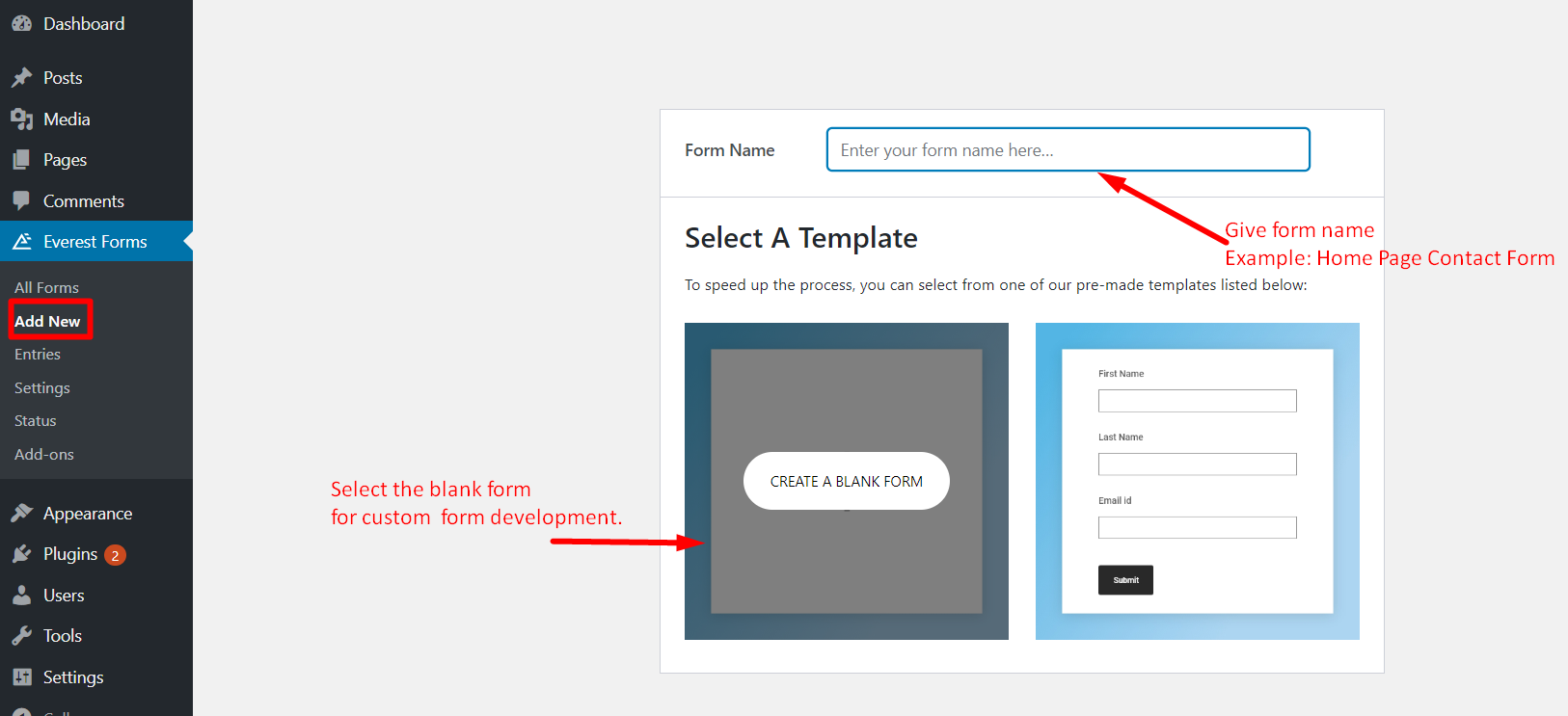 how to add contact form in WordPress