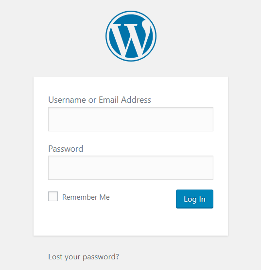 WordPress login page