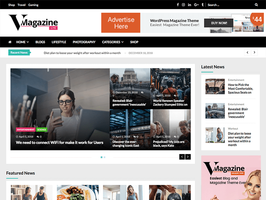 magazine WordPress themes 